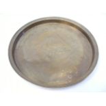 A Bronze Tray, Stamped To Rear Depicting Doves Of Peace Relating To Korean War