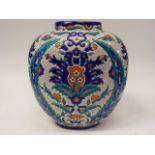 Belgian Pottery Vase With Enameled Decor