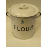 Enameled Flour Bin Bearing George V Insignia