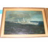 Framed Oil On Canvas Of Ghanaian Gunboat, Indistinctly Signed, Approx. 75cm X 50cm