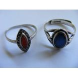 Two Vintage Silver Ladies Rings