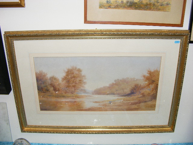 FJ Snell - Framed Watercolour Approx. 60cm X 30cm The River Yealm