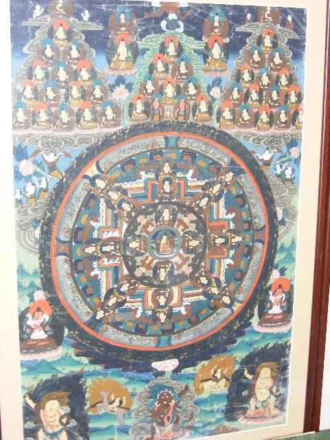 C.1900 tempera on silk Tibetan Thangka