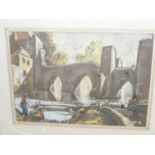 R. W. Aldridge - Pastel/Gouache, Approx. 37cm X 27cm, Gate House, Leeds Castle, Kent