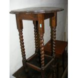 Oak Occasional Table With Barley Twist Legs