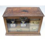 C.1900 Oak Writing Box & Contents