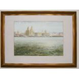 D. G. Nixon - Two Watercolours, Liverpool Waterside & South African Landscape