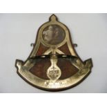 Antique Teak Mounted Brass Sailing Ship Inclinometer Dated 1922