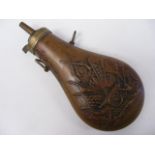 Copper Powder Flask With US Flag