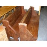 19thC. Pitch Pine Church Pew (Approx. 5ft)