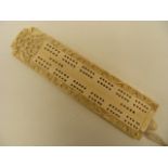 Chinese 19thC. Canton Ivory Cribbage Board
