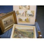 An Antique Oil Of Sailing Boats & Other Paintings