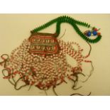 A Vintage Ethnic Glass Bead & Shell Purse