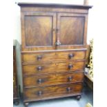 Early 19thC. Mahogany Cabinet-On-Chest