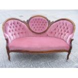 Victorian Mahogany Framed Upholstered Sofa