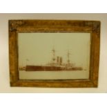 Edwardian Mounted Glass Picture Of Liner