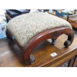 Victorian Upholstered Mahogany Foot Rest