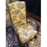 Small Upholstered Oak Rocking Chair