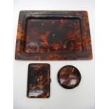 Edwardian Tortoiseshell Set With Gold Letter P, Some Faults,