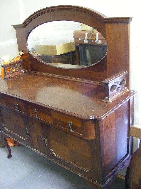 Edwardian Mahogany Sideboard With Mirror