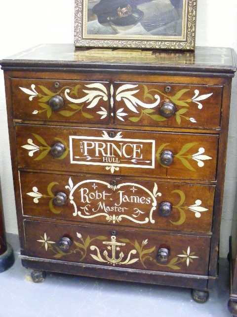 Victorian Pine Chest From A Clipper "The Prince, Hull Robert James, Master"