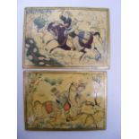A Pair Of Antique Oriental Paintings On Ivory Panel