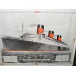 Early 20thC. Print Of Cunard Liner "534"