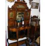 An Inlaid Edwardian Rosewood Hallstand With Display Cabinets