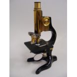 Ernst Leitz Weztlar Antique Brass Microscope With Box & Accessories (Not Shown)