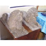 A Pair Of Cast Concrete Garden Lions