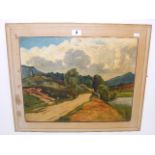 Oil on board in manner of Norman Wilkinson - very much in the style of early 20thC. UK railway