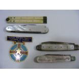 A Georgian Mother Of Pearl Fruit Knife With Silver Blade Twinned With Similar & Other Items