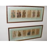 Fifteen Georgian London/Paris Fashion Prints C.1800, Twelve Framed As Shown