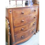 A 19thC. Mahogany Bow Fronted Chest Of Drawers
