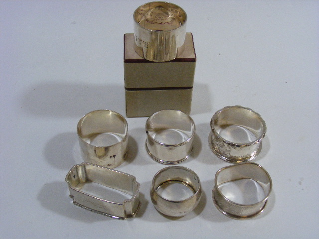 Seven Silver Napkin Rings