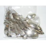 A Quantity Of Mostly Antique Silver Flatware Approx. 1.6kg