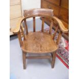 19thC. Beech & Elm Captains Chair