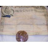 King George III Indenture On Velum With Kings Own Personal Wax Seal