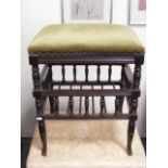 A Victorian Piano Stool With Tray Under