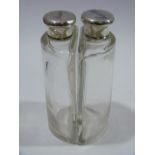 Brandy & Whisky Half Bottle Silver Topped Decanter Set