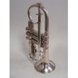 A Besson Silver Plated Trumpet With Case