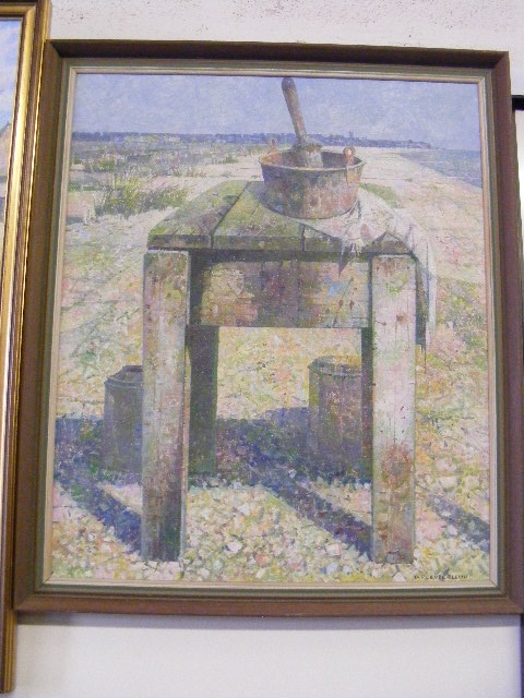 Donald Plenderleith - Oil On Panel Fishermans Stool Approx. 24inx20in