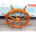 A Mahogany Ships Wheel