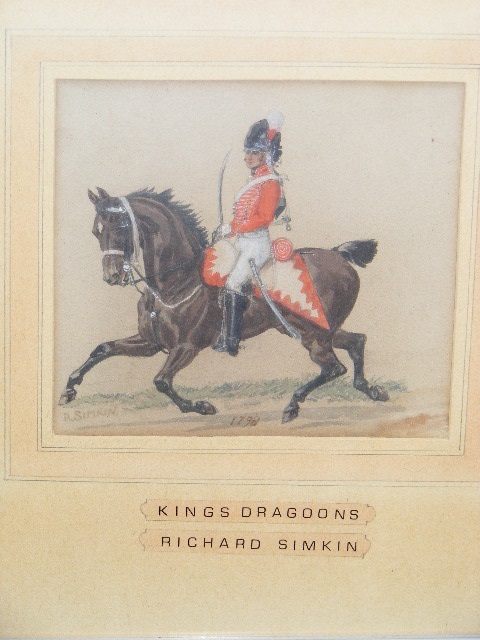 A Pair Of Late 19thC. Richard Simkin Watercolours Of Military Personnel On Horseback