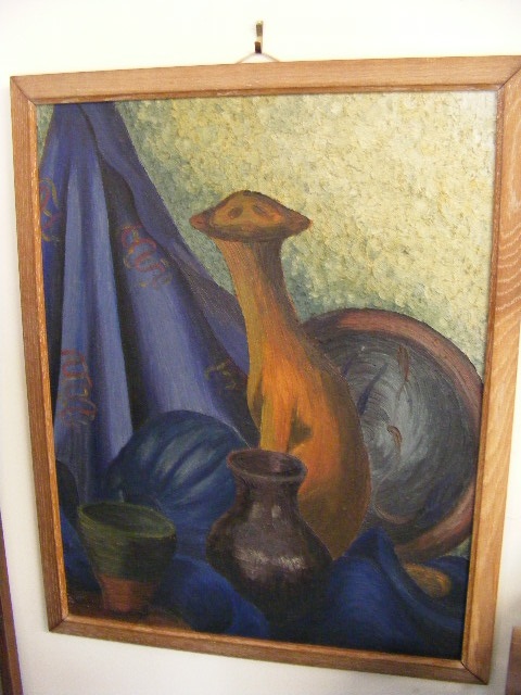 1930'S Stylised Still Life Oil Approx. 25inx19in