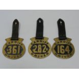 Three Antique Cardiff Carriage Driver Brasses