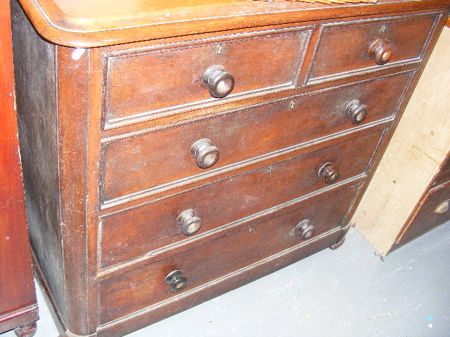 A Victorian Chest Of Mahogany Drawers