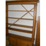 A Large C.1890 Pine & Oak Bookcase With Drawers To Base