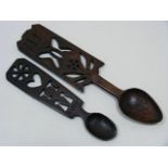 Two Antique Welsh Love Spoons