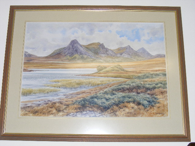 Brian Rawling Moorland Watercolour Approx. 24inx17in Shown & Five Other Brian Rawling Paintings